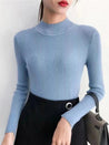 Autumn Winter Mock Neck Women Sweater Vintage - Nuvéra Atelier