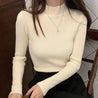 Autumn Winter Mock Neck Women Sweater Vintage - Nuvéra Atelier