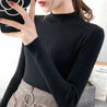 Autumn Winter Mock Neck Women Sweater Vintage - Nuvéra Atelier
