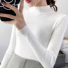 Autumn Winter Mock Neck Women Sweater Vintage - Nuvéra Atelier