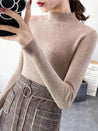 Autumn Winter Mock Neck Women Sweater Vintage - Nuvéra Atelier